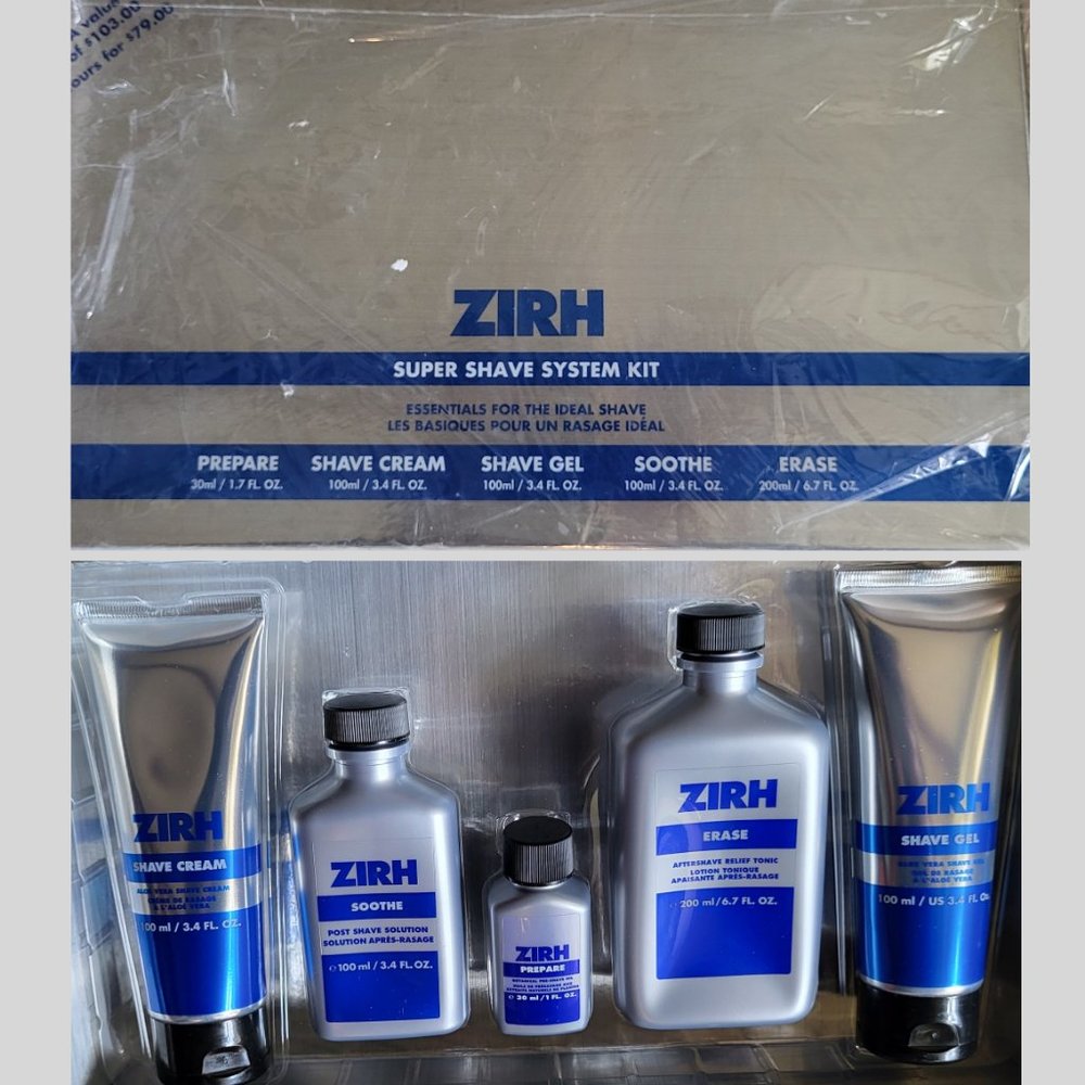 ZIRH Super Shave System Kit ~ Shave Gel Cream Prepare Soothe & Erase New…